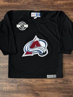 CCM COLORADO AVALANCHE PRACTICE JERSEY BLACK RARE - M